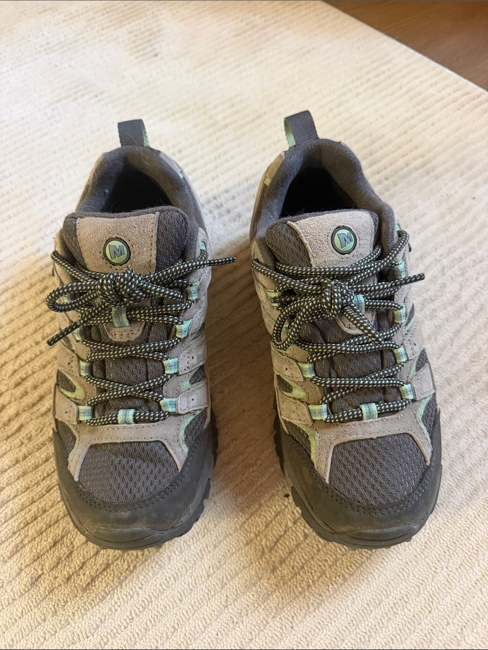 Merrell Grey and Mint Trail Sneakers